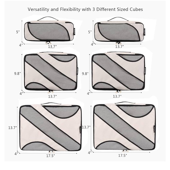 BAGAIL 6 Set Packing Cubes - Picture 2 of 4